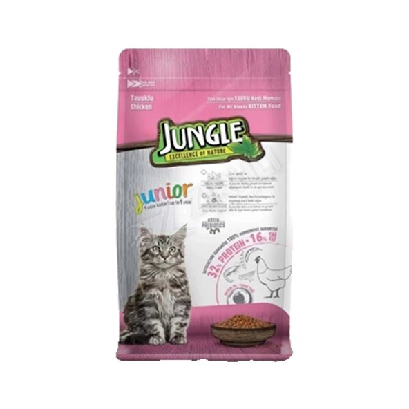 2 ADET Jungle Tavuklu Yavru Kedi Maması 1,5 Kg ürün görseli 1