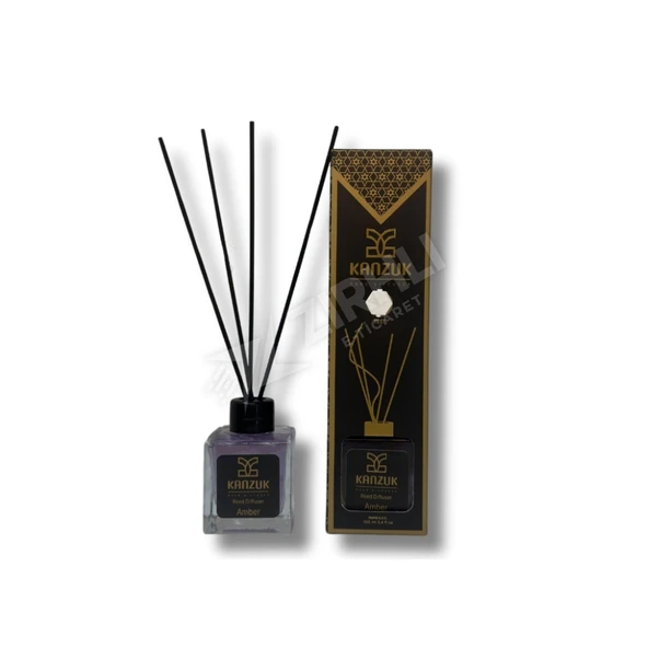2 ADET Kanzuk Reed Diffuser Amber Bambu Çubuk 100 Ml ürün görseli 1