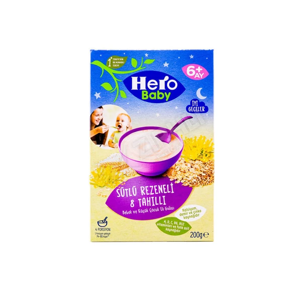 2 ADET Hero Baby Ek Besin Sütlü Rezeneli 8 Tahıllı 200 Gr ürün görseli 1