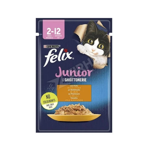 2 ADET Felix Junior Tavuk Etli Yaş Yavru Kedi Maması 85 Gr ürün görseli 1