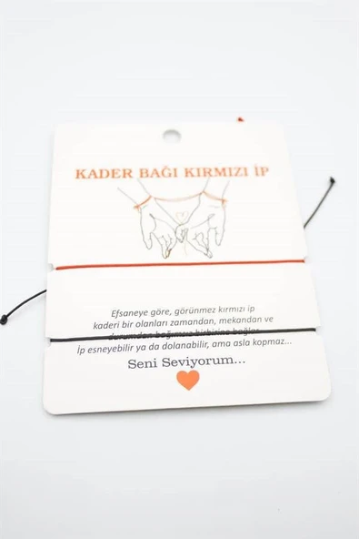 2'li Arkadaş Bilekliği - Kırmızı - Resim 2