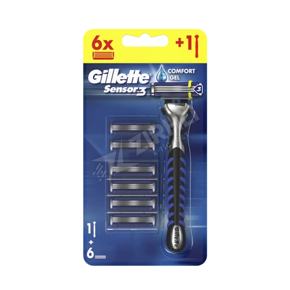 2 ADET Gillette Sensor3 Tıraş Makinesi +6 Yedek Bıçak ürün görseli 1