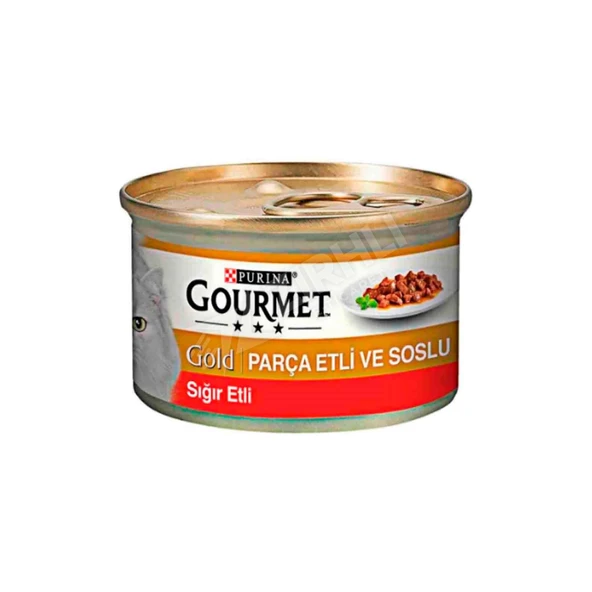 2 ADET Gourmet Gold Parça Etli Sığır Etli Yetişkin Kedi Konservesi 85 Gr ürün görseli 1