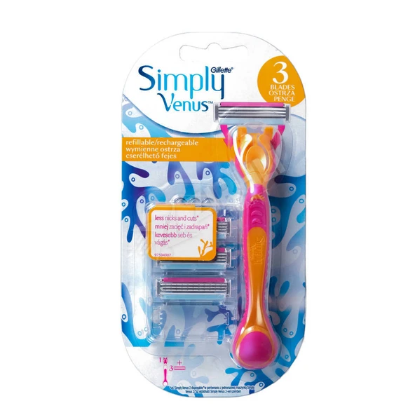 2 ADET Gillette Venus Simply Tıraş Bıçağı + 3 Yedek Başlık ürün görseli 1