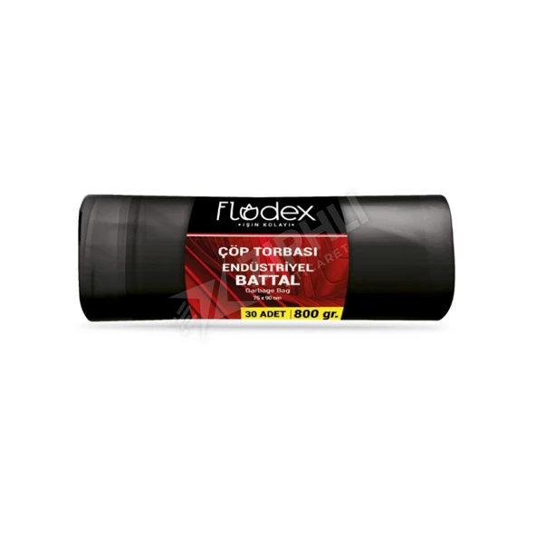 2 ADET Flodex Endüstriyel Çöp Torbası Battal Boy 30'lu 800 Gr ürün görseli 1