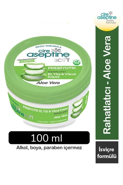 Cire Aseptine Soft Aloe Vera Özlü Yatıştırıcı Besleyici Prebiyotikli Krem 100 ml ürün görseli 1