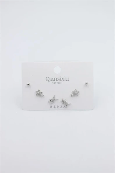 Çoklu Set Küpe - Gümüş ürün görseli 1