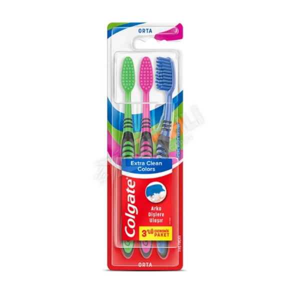 2 ADET Colgate Diş Fırçası Extra Clean Colors  (2+1) ürün görseli 1