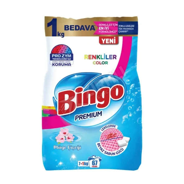 2 ADET Bingo Matik Premium Renkli Çamaşır Deterjanı 8 Kg ürün görseli 1