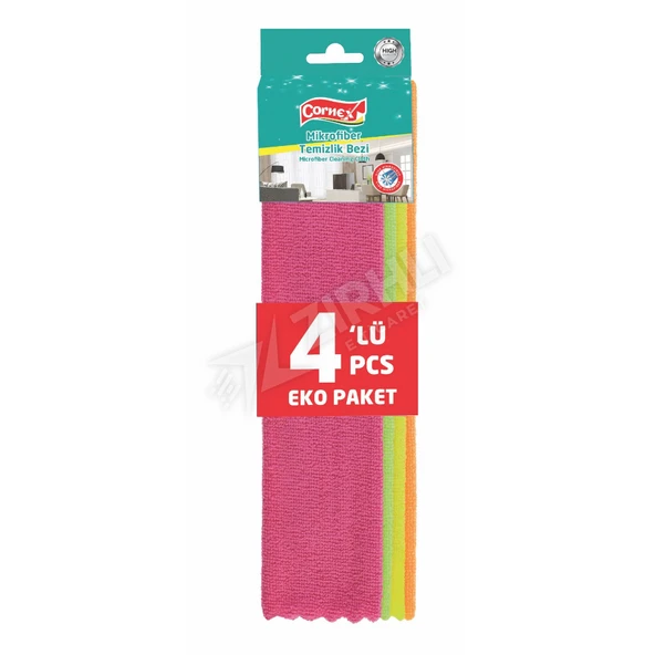 2 ADET Cornex Mikrofiber Temizlik Bezi 4'lü ürün görseli 1