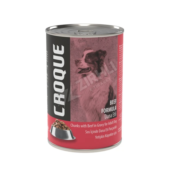 2 ADET Croque Dana Etli Konserve Yetişkin Köpek Maması 400 Gr ürün görseli 1