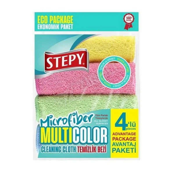 Stepy Temizlik Bezi Multi Color 4'lü ürün görseli 1