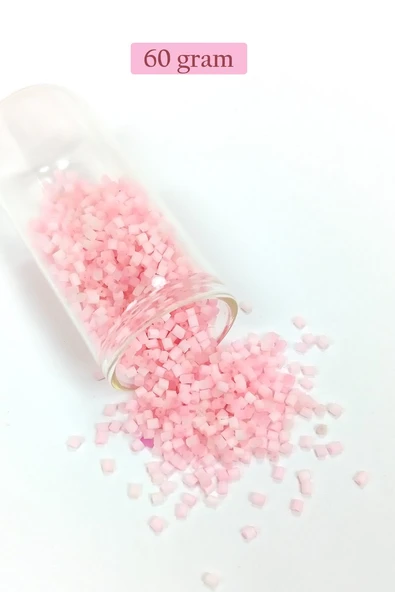 Kesme Cam Boncuk 2mm - 60 Gram - Şeker Pembe - BNC398 ürün görseli 1