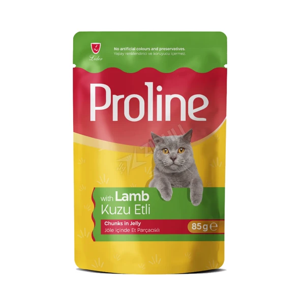 Proline Jöle İçinde Et Parçacıklı Kuzu Etli Yetişkin Kedi Maması 85 Gr ürün görseli 1