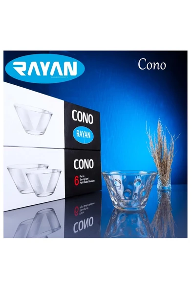 Rayan Cono 6'lı Büyük Cam Kase ürün görseli 1