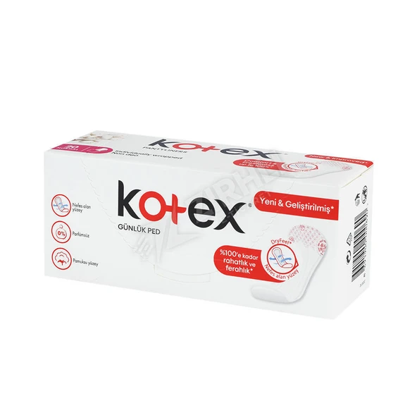 Kotex Günlük Ped Parfümsüz 20'li ürün görseli 1