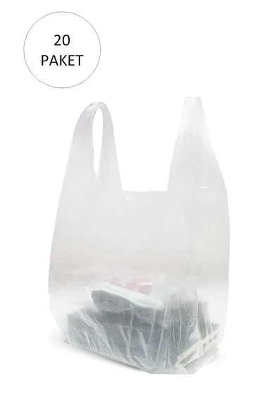 Şeffaf Atlet Poşet Orta Boy 28x50 cm 20 Paket Takriben 4.000 Adet ürün görseli 1