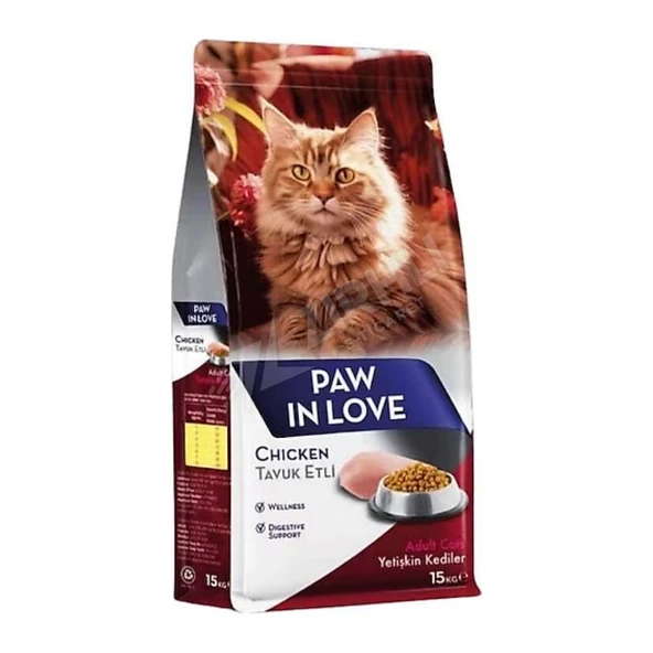 Paw In Love Tavuklu Yetişkin Kedi Maması 15 Kg ürün görseli 1