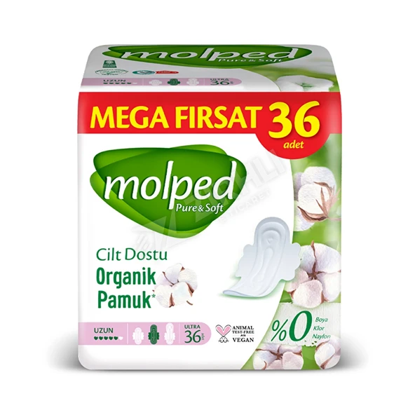 Molped Pure&Soft Mega Fırsat Uzun Hijyenik Ped 36'lı ürün görseli 1
