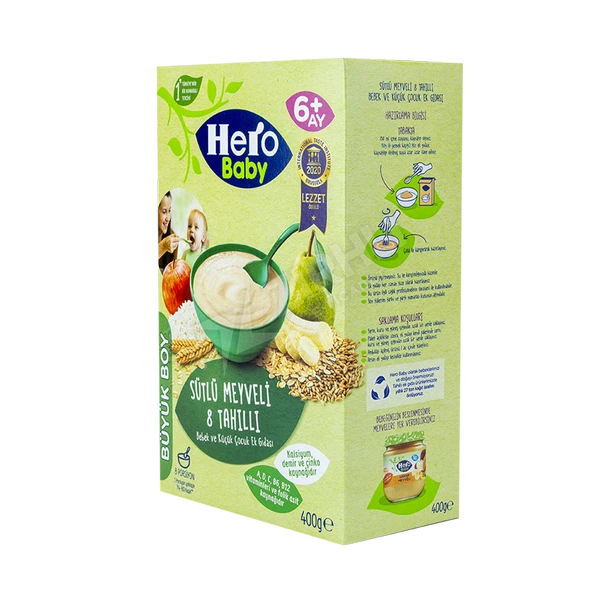 Hero Baby Sütlü Meyveli 8 Tahıllı Ek Besin 400 Gr ürün görseli 1