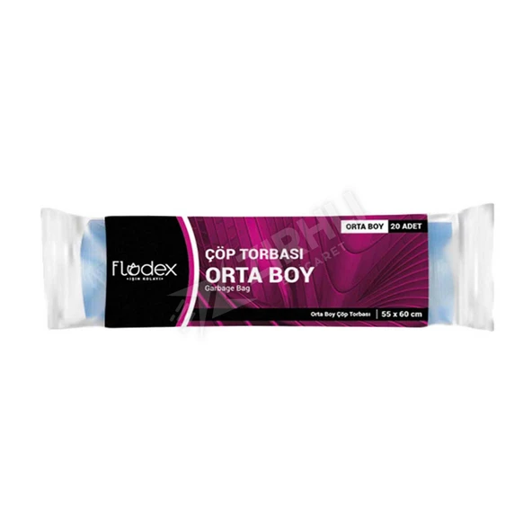 Flodex Extra Güçlü Çöp Torbası Orta Boy (Mavi) ürün görseli 1