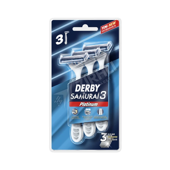 Derby Samurai Platinum 3 Bıçaklı 3 Lü Poşet Blisterli ürün görseli 1