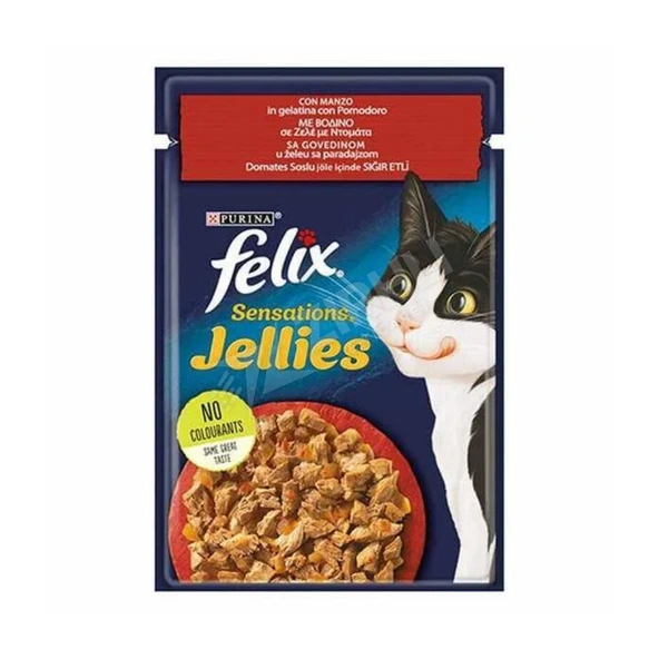 Felix Sensations Sığır Etli ve Domatesli Yaş Kedi Maması 85 Gr ürün görseli 1