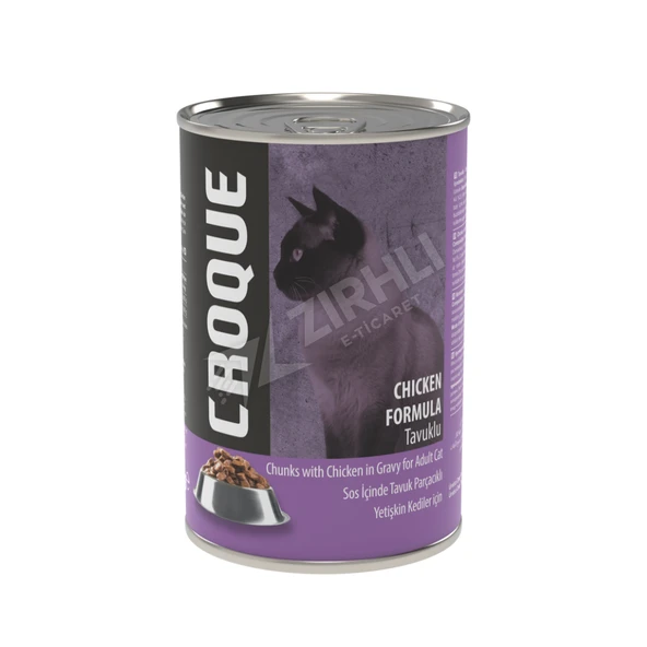Croque Tavuk Etli Konserve Yetişkin Kedi Maması 400 Gr ürün görseli 1