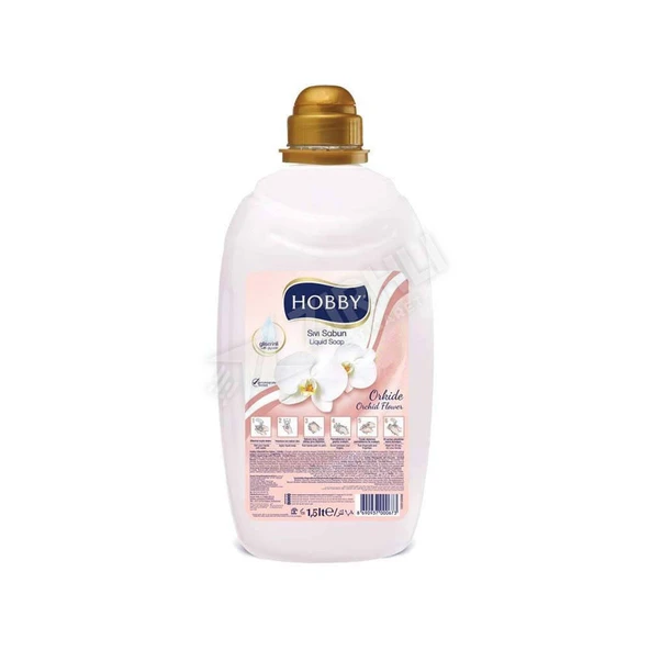 Hobby (Beyaz) Orkide Çiçeği Sıvı Sabun Gliserinli 1.5 Lt ürün görseli 1