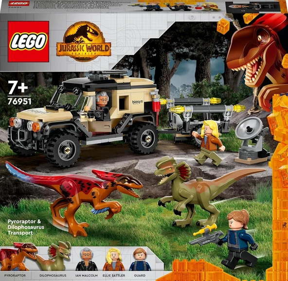 LEGO 76951 Jurassic World Pyroraptor ve Dilophosaurus Nakliyesi ürün görseli 1