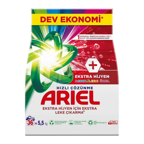Ariel Oxi Extra Hijyen Renkliler 5.5 Kg ürün görseli 1