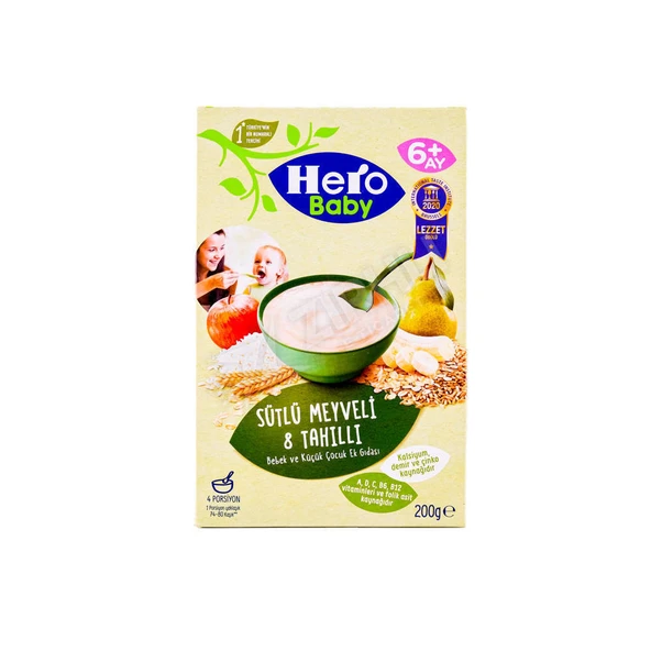 Hero Baby Ek Besin Sütlü Meyveli 8 Tahıllı  200 Gr ürün görseli 1