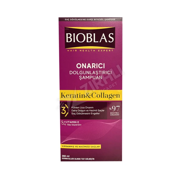 Bioblas Keratin & Kolajen Onarıcı Ve Dolgunlaştırıcı Şampuan 360 Ml ürün görseli 1