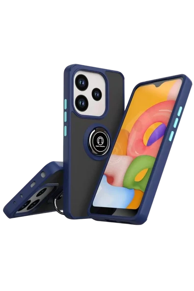 Newface Xiaomi Redmi Note 14 4G Montreal Yüzüklü Silikon Kapak - Lacivert ürün görseli 1