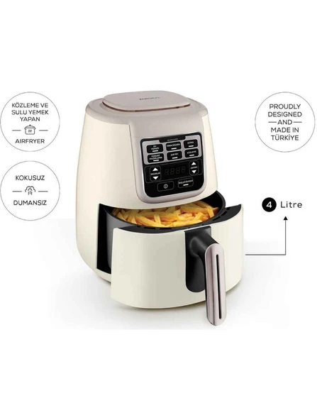 Karaca Air Pro Cook 3 In 1 Xl Ev Yemeği, Közleme, Sulu Yemek Tencereli Airfryer Iconic Beige ürün görseli 1