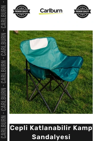 #KampSandalyesi Oxford Kumaş Ergonomik Hafif Metal Profil Taşınabilir Cepli Katlanabilir Kamp Sandalyesi ürün görseli 1