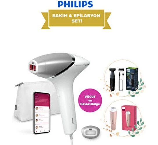 Philips Lumea BRI940 Ipl Lazer Epilasyon Cihazı +BG3010VUCÜT Traş ve BRR454 Mini Tüy Alma Cihazı Bakım Seti ürün görseli 1