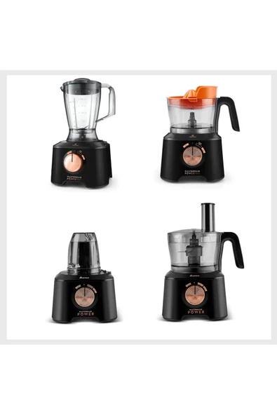 Karaca 2500W motor gücü Hamur yoğurma, Öğütücü, Çırpıcı, Blender 4 kanatlı doğrayıcı Mutfak Robotu ürün görseli 1