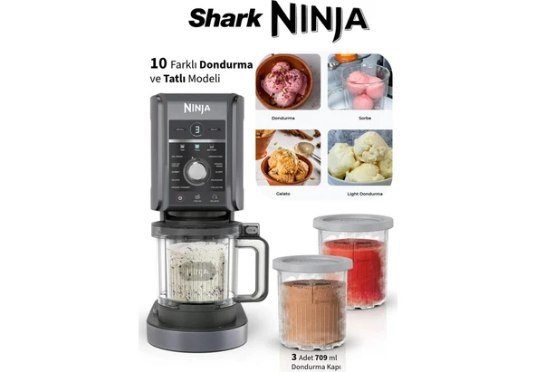 Ninja 10 Farklı Ürün 1 Arada Ninja® Creami® Deluxe Dondurma ve Frozen Makinesi - Shark Ninja ürün görseli 1