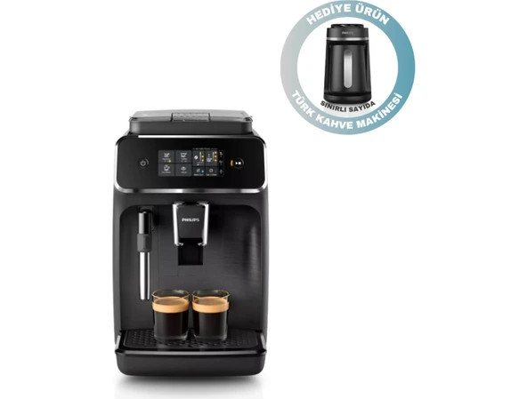 Philips 2000 Serisi Tam Otomatik Espresso Makinesi EP2220/10 ve HDA150/61 Inox Türk Kahve Makinesi ürün görseli 1