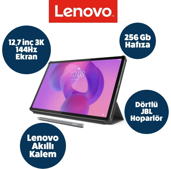 Lenovo Idea Tab Pro Tablet - Dokunmatik 12.7inç 3k 144Hz Mat Ekran- 8gb Bellek - 256GB Depolama - Dolby Atmos® Dörtlü Jbl Hoparlörler + Lenovo Tab Kalem + Le ürün görseli 1
