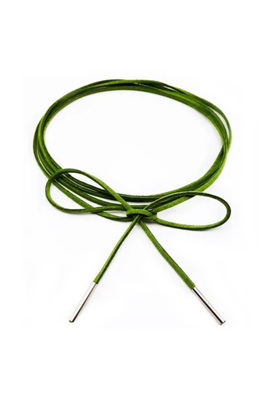 Yeşil Renk Kadın Süet Bağcıklı Choker Kolye ürün görseli 1