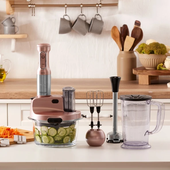 Karaca Turbo Doğrayıcı, Dilimleme Rondo, Blender 2500W Yüksek Güç 8 In 1 Mikser Seti & Mutfak Robotu ürün görseli 1