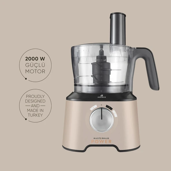 Karaca Power 4 Kanatlı Doğrayıcı, Buz Kırma Mutfak Robotu 2000W ürün görseli 1