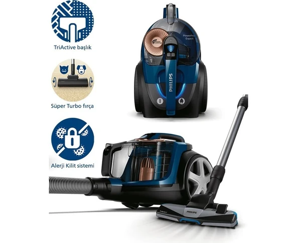 Philips 7000 Serisi Powerpro Max Turbo Başlıklı Torbasız Süpürge, Olağanüstü Çekiş Gücü - Hepa Filtreli Toz Torbasız Elektrikli Süpürge FC9749+TURBO ürün görseli 1