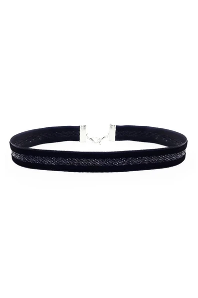 Simli Siyah Kadın Choker - Resim 2
