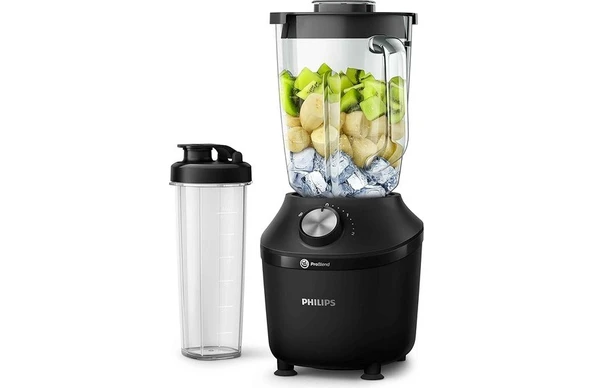 Philips Cam Sürahili Blender, Problend Sistemi, 2 L Kapasite, 2 Hız ve Darbe Ayarı, 600W, Siyah ürün görseli 1