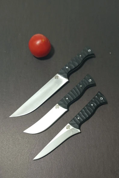 Atainox Profesyonel Kasap ve Kurban Bıçak Takımı – 3'lü Set (Kelle + Yüzme + Sıyırma) ürün görseli 1