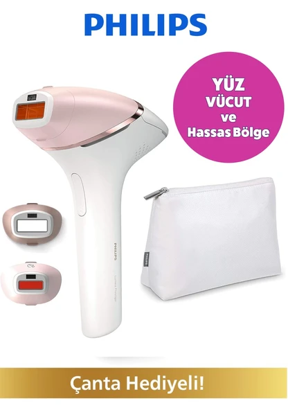 Philips 5 Işık Seviyesi, Kablosuz Yüz, Vücüt ve Hassas Bölge Bakım & Akıllı Lazer PREMİUM Epilasyon Seti ürün görseli 1