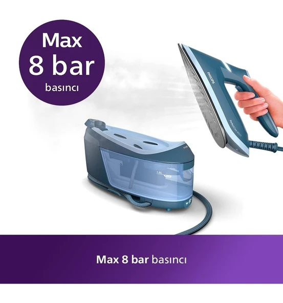 Philips 8 Bar Premium Ödüllü Tasarım Perfectcare Buhar Kazanlı Ütü Series 6 ürün görseli 1